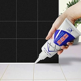 WZA Tiles Gap Filler Tube | Tile Grout Filler Waterproof Agent | Tile Crack Repair Silicone Sealant For Kitchen And Bathroom (180 ML White)