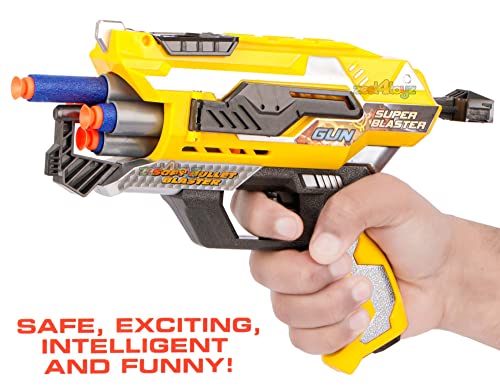 Image of zest 4 toyz Soft Bullet Blaster Gun Toy with Mask & 12 Soft Foam Darts Bullets for Kids Boys (Yellow)