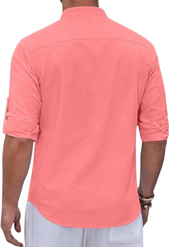 Image of Zombom Men's Kurta || Chinese Collar Long Sleeves || Straight Hip Length Kurtas || Short Kurta for Men || for Festival || Function || Occasion Wear Fancy Kurta for