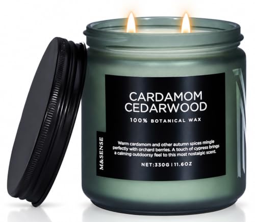 M&Sense Soy Candle Cardamomcypress Woodsy Spice Non Toxic Aromatherapy