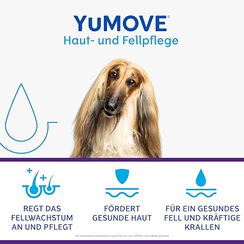 YuMOVE Haut und Fell Hund Ergänzungsmittel - 91,5 g Pulver 180 Portionen - Für alle Hunde - Nährt Haut und Fell von innen - Glänzendes Fell und Hautschutz - Mit Omega-Fettsäuren - Hautpflege für Hunde