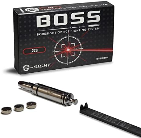 223 Laser Bore Sight for use in Chamber for 223 and 5.56 Rifles USA Based Boresighter Lasers Include: Bright Long Lasting 45 Minute Battery Life; Chamber Extractor Tool and 3 Extra Batteries