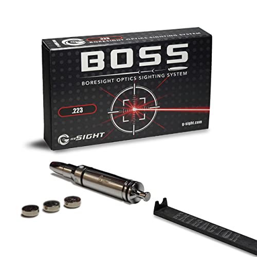 223 Laser Bore Sight for use in Chamber for 223 and 5.56 Rifles USA Based Boresighter Lasers Include: Bright Long Lasting 45 Minute Battery Life; Chamber Extractor Tool and 3 Extra Batteries
