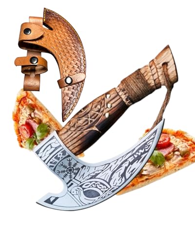 CraftTal Pizzaschneider Handgefertigte Pizza-Wikinger-Axt-Klinge...
