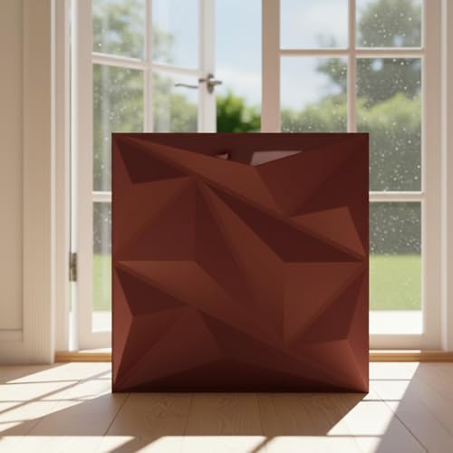 Image of Kayra Decor 3D Wall Panel - USA Certified SGS Approved PVC Alps Design Ruby Rose Color 19.7 inch x 19.7 inch (Pack of 40) - Covers 107.80 Sq. Ft.