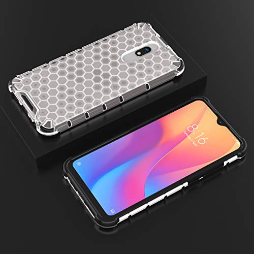 Image of Glasgow | for Mi Redmi 8A Dual Honeycomb Pattern Back Case Cover for Mi Redmi 8A Dual with 4 Bumper Corners and Military Grade Protection - Transparent