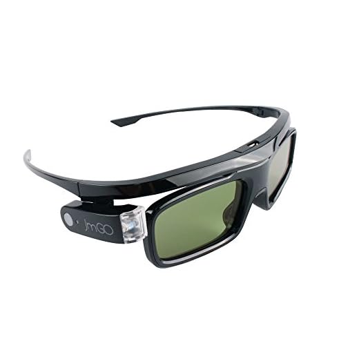 JmGO HGL1 Active 3D Glasses DLP-Link Liquid Crystal Shutter Rechargeable 3D Glasses for All DLP Technology 3D Projectors