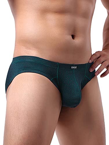 iKingsky Men's Striped Bulge Briefs Stretch Pouch Underwear Sexy Low Rise Breathable Underpanties for Men3