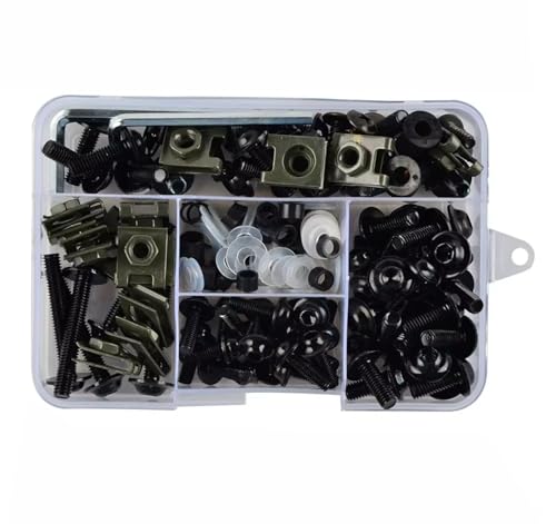 Kit Boulons Moto Noir 155Pcs Vis Rechange Carénage pour Yamaha R6 R1 R3