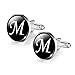 Hot Sale M-letter Round Crystal Gem Cufflinks for Men Business Shirt Fine Accessory