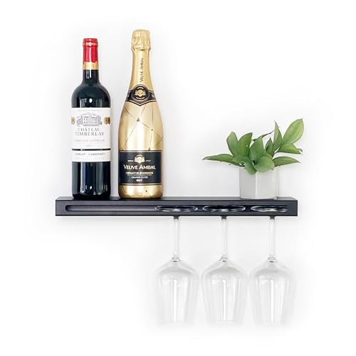 xympo Wall Mounted Wine Rack – Metal Floating Shelf