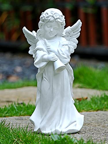 Blltllw Angel Figurines Decor Garden Angel Sculpture Outdoor Patio Lawn Ornaments Mother's Day Thanksgiving Day Gardening Gift Resin Angel Statue 11.41 Inches (Horn) #TOP5