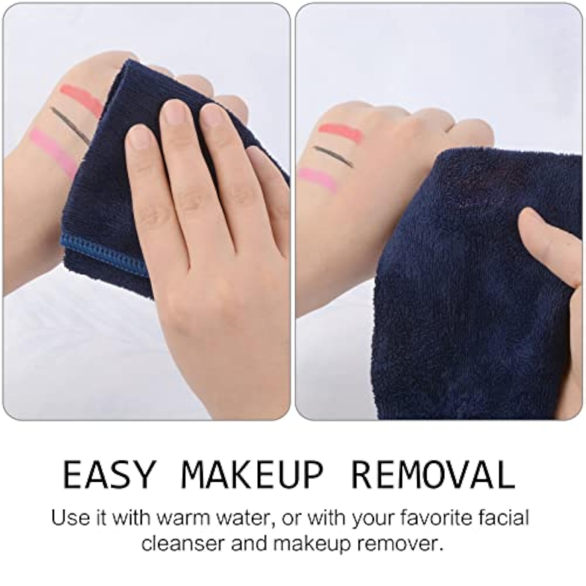 Microfiber Facial Cloths Fast Drying Washcloth Pack of 2, Navy Blue