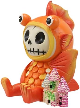 Miniatura 3 de Ebros Gift Acuario pez dorado de ojos grandes huesos peludos con colorido castillo de Atlantis bajo el agua, figura de castillo de 3 pulgadas de