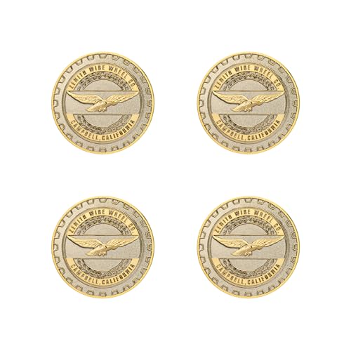 Image of Zenith Gold & Chrome 3D Metal Wheel Chip Emblems (Set of 4) | 24K Triple Gold & Chrome Plated Solid Metal Wheel Chip Emblems 2.25 inch | for Lowriders w /Recessed Knock Off Spinner Caps