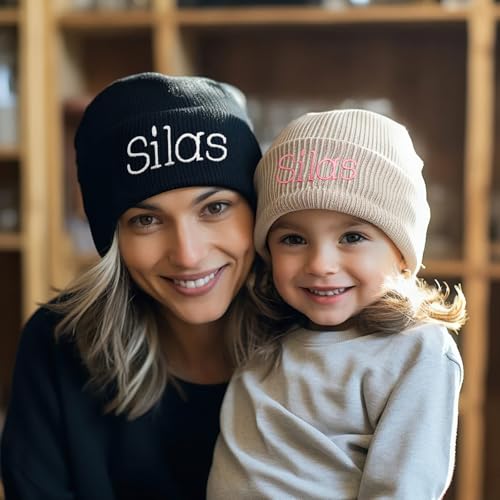 Personalized Beanie Hat for Boys Girls, Custom Name Embroidered Beanies for Infant Toddler Kid Adult, Customized Gift2