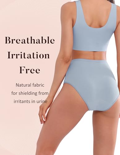 Image of AIRCUTE Washable Urinary Incontinence Protective Underwear for Women Leak Proof Absorbent Reusable Panties 60ML 1 Pack (Baby Blue, X-Large)