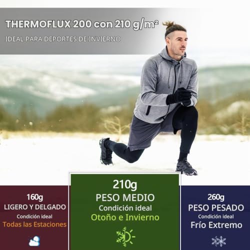 Miniatura 3 de Homord Ropa Termica Hombre Frio, Conjunto Ropa Interior Térmica Invierno - Transpirable Manga Larga Camisetas Termicas Y Mallas Termicas, Termica Ropa Interior Para Esquí,Moto,Deportiva,Nieve