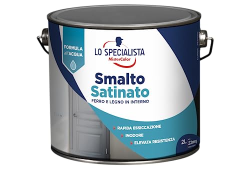 Émail à l'eau satiné marron 2L pour boiseries intérieures