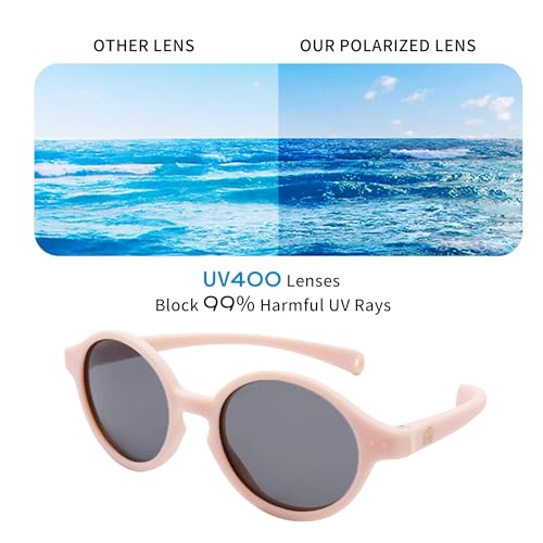 Kids Sunglasses, Colorful UV Protection Single-Pack with Carrying Pouch and Cleaning Cloth2