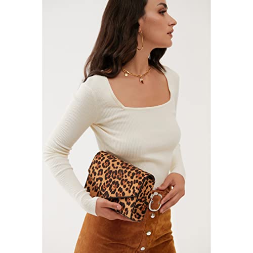 Leopard Print Envelope Evening Clutch Women Chain Shoulder Bag - Image 8
