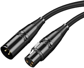 XMUXI Cabo XLR macho para XLR fêmea de microfone balanceado canhão cabo de extensão balanceado para mixers, sistemas de alto-falantes, luzes DMX, mixer, amplificadores (1M/3,3Pés)
