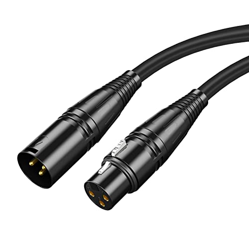 XMUXI XLR Microphone Cable Male To Female 3 Pin Cannon Balanced Extension Cable for Recording Applications Mixers Speaker Systems DMX Lights Mixer Amplifiers (5 Meters)