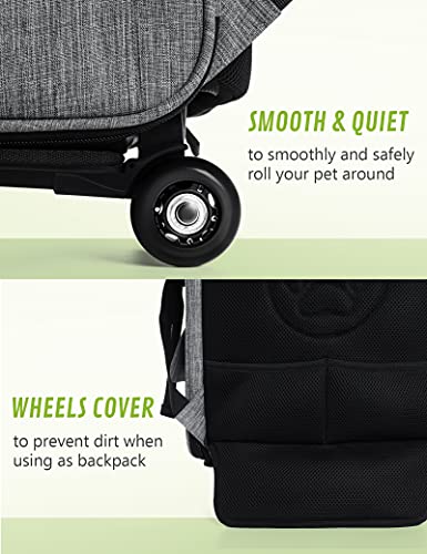 Pecute Pet Rolling Carrier, Pet Carrier Backpack Collapsible with Detachable Trolley, Multi-Function Pet Backpack with… - Image 5