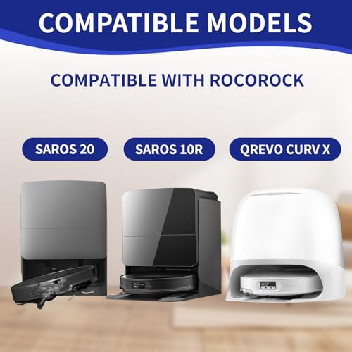 Image of 25 Pcs Saros 10R Accessories Kit Compatible with Roborock Saros 10R / Saros 20 / Qrevo CurvX Robot Vacuum,6 Activated Carbon Dust Bags,1 Set Main Brush, 4 HEPA Filters, 6 Mop Pads, 6 Side Brushes
