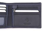 Visconti - Mały Skórzany Portfel Męski Bifold - 6 Kieszeń na Karty Kredytowe - z Ochroną RFID - W Pudełku Upominkowym - 707 Shield - Olejowy Niebieski