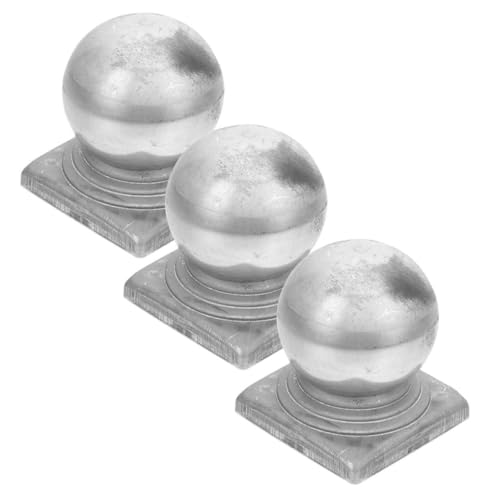ELAYARD 3 Stück Metall Zaunpfostenkappen Quadratisch Rostfrei Wetterfest Schutz für Eisenpfosten Verkehrsbarriere Zaunzubehör Langlebig und Stilvoll