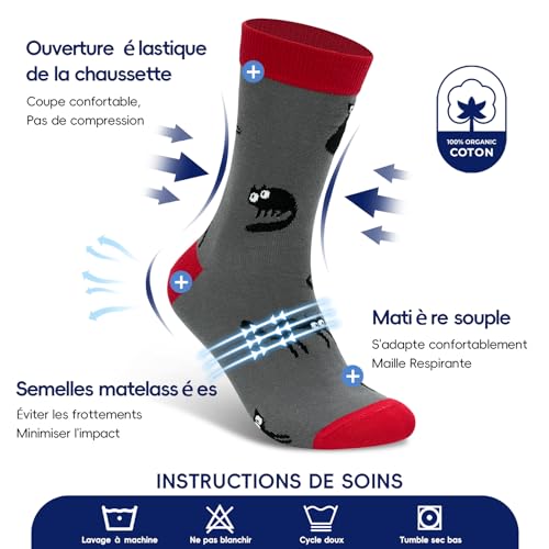 Lusibaka Chaussettes France Homme Femme Fantaisie Humour Cadeau Original – vue 3