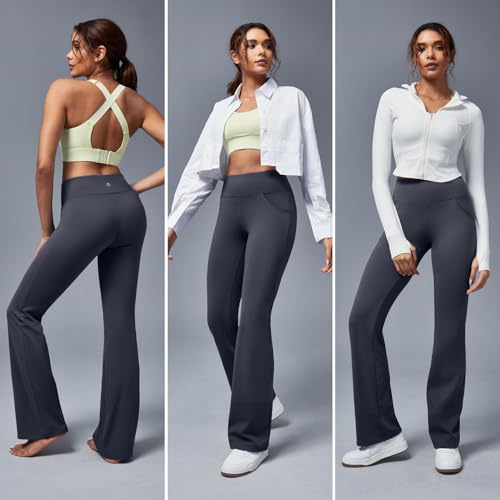 Image of Ewedoos Yoga Pants Women Flare Leggings for Women with Pocket Work Pants