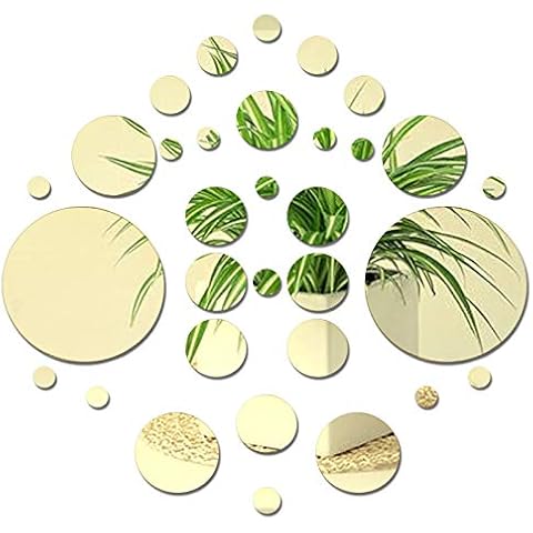 CREATCABIN 32 Pieces Round Acrylic Mirrors Cover