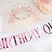 Birthday Sash, Birthday Crown for Women, Birthday Queen Sash, Birthday Queen Crown, Pink Birthday Sash and Crown Rhinestone Headband Set,Happy Birthday Girl Sash Princess Tiara Sash Accessories Decor