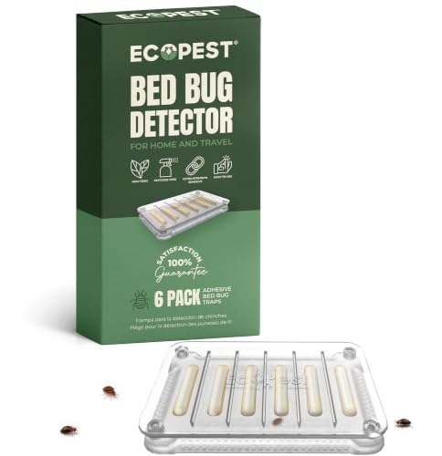 Bed Bug Detector – 6 Pack | Early Detection Bed Bug Trap, Monitor, and Detector for Home and Travel | Indoor Pest Control Traps for Bed Bugs