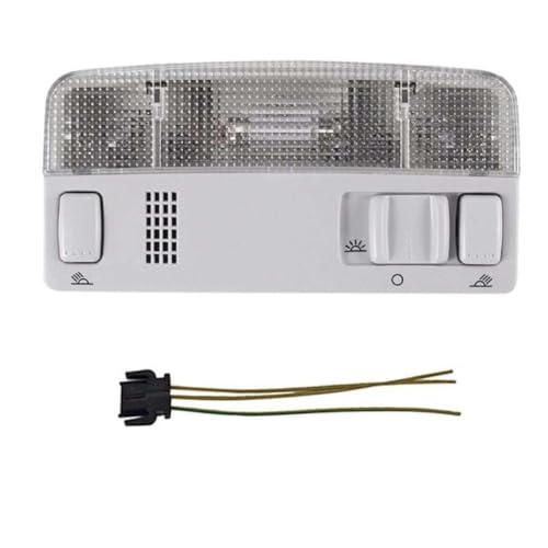 ZenithRide Gray Overhead Interior Reading Lamp With Wire 1TD947105 Replacement For 3B0 947 105 C A74F Compatible With MK4 Seat Car Dome Light