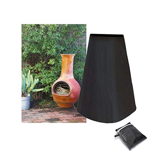 FLR Patio Chiminea Cover Black Outdoor Fire Pit Cover Outdoor Waterproof Dust-proof Heater Cover Protect for Veranda Garden Backyard Stove