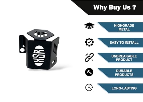 Image of XSR 155 Durable Rear Oil Container |Guard Rear Fluid Box Cover Disc Brake Oil Reservoir Cap Guard Disc Oil Cap Black Finish with Brand Name & Brand Logo Design Compatible for Yamaha XSR 155