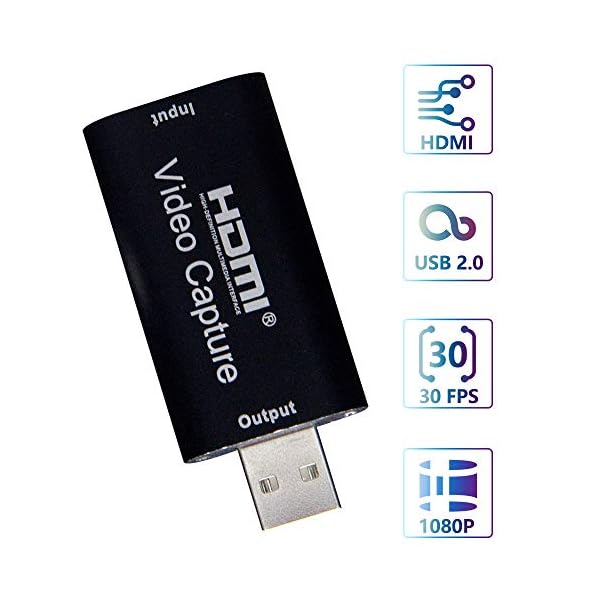 ConBlom Videoaufnahmekarte, HDMI Video Capture Card 1080P 30fps HD Video Capture Karte zu USB 2.0 Aufnahme über DSLR… – Bild 3