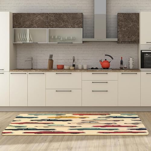 Tapete de cocina de coches retro lavable pack de 2 alfombras 3