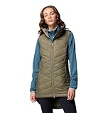 Columbia Womens Heavenly II Long Vest, Stone Green, Large