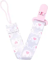 Prendedor de Chupeta Antialérgico e Livre de BPA – Silicone Seguro e Macio para Bebês | Ideal para Meninos e Meninas | Perfeito para Chá de Bebê, Passeios e Presentes | Cor Rosa Fofo e Charmoso