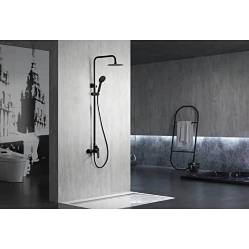 Columna de ducha monomando negro mate Belgica Imex BDZ044/NG