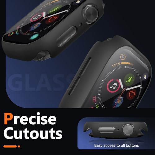 Image of Charlam 3 Pack Charlam Case Compatible with Apple Watch 38mm Series 123 Built-in Screen Protector, All-Around Ultra-Thin Bumper Full Cover Hard PC Protective Case for iWatch 38MM, Black, 3 Pack.