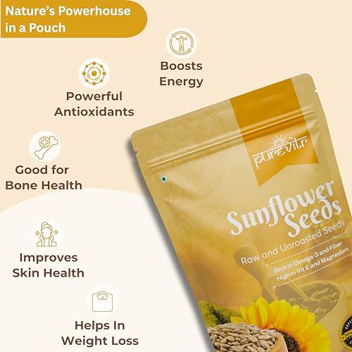Image of Purevitr Sunflower Seeds & Chia Seeds Combo | 400g (200g Each) | Nutrient-Rich Superfood | High in Protein, Fiber & Omega-3 | Raw & Natural