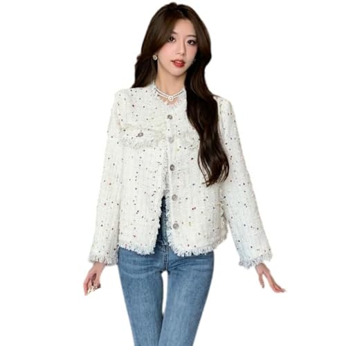 Veste courte élégante texturée pour femme coupe ample coupe-vent automne