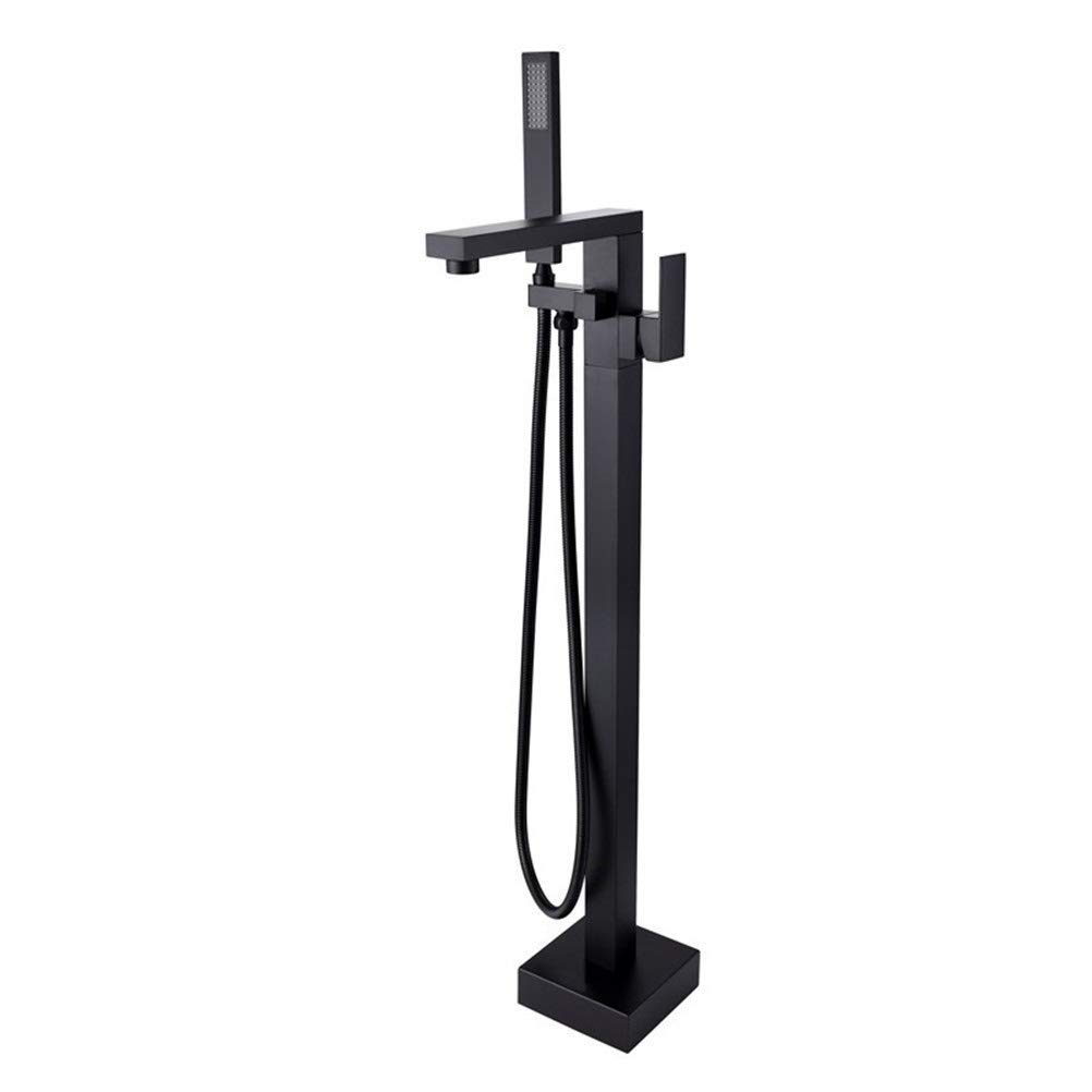 Robinet de baignoire sur pied design carré noir pour salle de bain zen