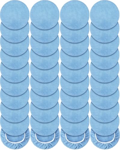 Image of Tallew 40 Pcs 9 to 10 Inches Buffer Pads Bulk Car Polisher Bonnets Orbital Buffer Bonnets Microfiber Polishing Pad Car Wax Cover for Cleaning and Polishing (Light Blue)