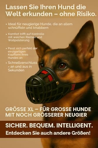 Maulkorb - maulkorb mittlere Hunde - L | A:7cm B:5,5cm C:12cm D:38-52cm - ideal für Spaziergänge - Flamingo Maulkorb Hund Silas